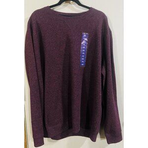 NEW Crewneck Pullover Mens Sweater XXL Maroon Long Sleeve Comfort Soft NWOT